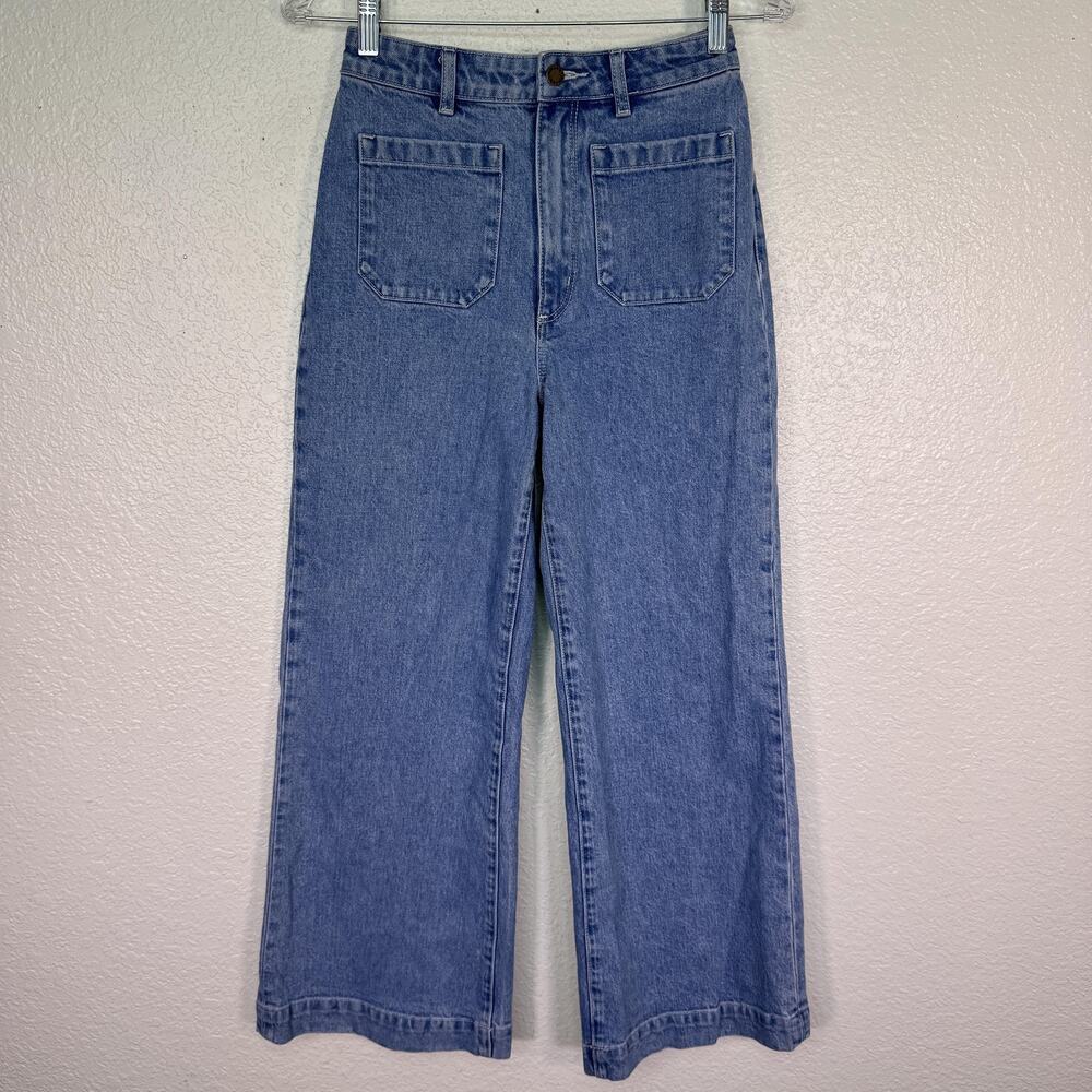 Rolla's Jeans Womens 26 High Rise Wide Leg Light Wash Sailor Pocket Blue Classic